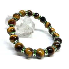 タイガーアイ パワーストーン ブレスレット  8mm （グリーン）メンズ・レディース　男性・女性　数珠ブレス　開運  [5]　天然石