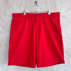 TOMMY HILFIGER トミーヒルフィガー ロゴ刺繍 無地 レッド 赤 36サイズ ハーフパンツ