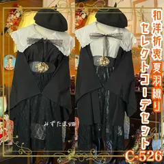 和洋折衷 コーディネート 夏羽織りコーデ まとめ売り レトロ クラシカル 和装 セレクト 古着 黒/ブラック×白/ホワイト系 5点セット C-526
