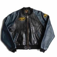 【雰囲気抜群】 VANSON 【TJV オールレザー スタジャン】40 ジャケット ワッペン USA製 バンソン 2403431