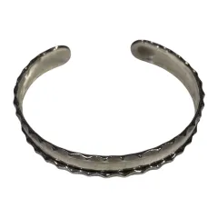 Indian Jewelry - Vintage Navajo Concave Cuff Bangle ナバホ 925シルバーバングル メキシコ製 ユニセックス シルバー FREE