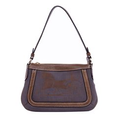 CELINE セリーヌ ポシェット ホーボー 紫/茶色 馬車プリントキャンバス A