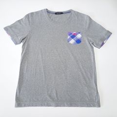 バーバリー ブラックレーベル チェックポケット Tシャツ グレー 2サイズ Burberry