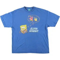 古着 00年代 SPONGE BOB スポンジボブ キャラクタープリントTシャツ メンズXL相当/eaa568831
