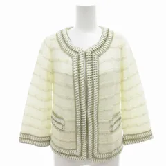 ボールジー BALLSEY トゥモローランド ツイードジャケット フックボタン モヘヤ混 38 白 ホワイト /UD