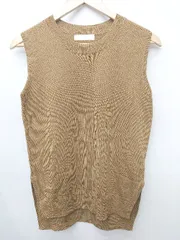 ◇ ⊂　Φ URBAN RESEARCH アーバンリサーチ スリット ノースリーブ ニット サイズF キャメル レディース P  【1408200022041】