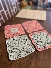 【246】レース編み　コースターセット