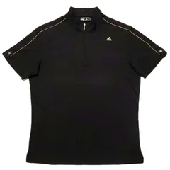 adidas アディダス ゴルフ ウェア ハーフジップ モックネック 半袖 シャツ ブラック メンズ