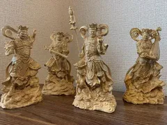 骨董品】鎌倉時代木彫四天王