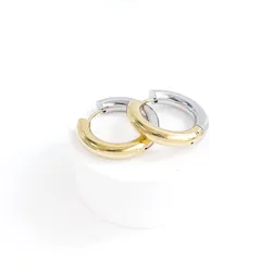 つけっぱなしOK！バイカラー 太さ約4mm / 外径約22mm フープピアス サージカルステンレス 金属アレルギー対応【ste114-3】