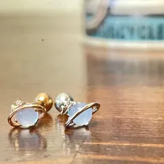 80：ストレートバーベル 【宇宙】 ボディピアス 土星 星 宇宙 16G シルバー ピンクゴールド ムーン ストーン