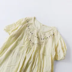 大きいサイズ フランシュリッペ franche lippee スワンレース刺繍 チュニックプルオーバー FL5/ベージュ 白鳥【2400013581660】のサムネイル