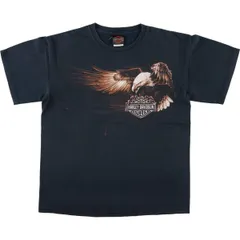 古着 00年代 Harley-Davidson 鷲柄 イーグル柄 ドクロ柄 スカル柄 モーターサイクル バイクTシャツ メンズM相当/eaa565455