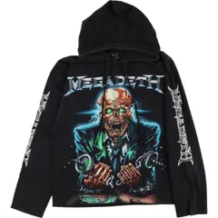 古着 REO MEGADETH メガデス 両面プリント 袖プリント ロンT バンドTシャツ バンT パーカー レディースS/eaa358502