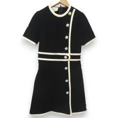 155㎝前後の方に♡極美品☆GUCCI 半袖ひざ丈ワンピース ホワイト/ネイビー