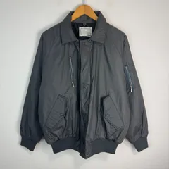 90s フライトジャケット ブルゾン ジャンパー シンプル メンズ ダークグレー ストリート アメカジ ミリタリー　アースカラー