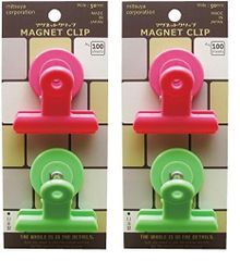 新品 ミツヤ マグネットクリップ POPカラー 2個入り 桃/緑 POMC-01P-PG (× 2)