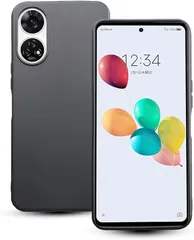 JACRON ZTE あんしんファミリースマホ ケース ブラック 耐衝撃 落下防止 Anshin Family 軽・薄型 ストラップホール付き 柔軟 砂艶消しの質感 ほこりが付かない 滑り止め スマートフォンケース(90M-DLD-KI527)