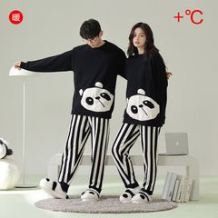 パンダ ルームウェア ペアルック パーカー フード お揃い パジャマ カップル レディース メンズ 長袖 長ズボン 動物 アニマル 上下セット