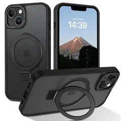 DUEDUE iPhone13 Mini ケース MagSafe対応 超薄型スタンドカバー 120°角度調節可能 アイフォン13mini ケース 強力マグネット内蔵 車載ホルダー対応 半透明デザイン 指紋防止加工 耐衝撃軍用レベル保護 ワイヤレス充電対応  1
