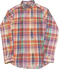 Polo by Ralph Lauren 長袖チェック柄エポーレットシャツ マルチカラー Mサイズ