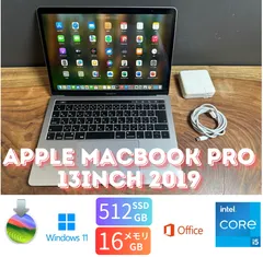 「極美品新品バッテリー」Apple MacBook PRO Retina 13inch 2019/CPUi5 2.4GHZ/16GB/SSD512GB/Windows11/office2024/CJ295