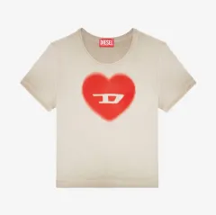 DIESEL ハートプリント ハートロゴTシャツ 半袖 オリーブグリーン DIESEL ハートプリント 半袖Tシャツ - メルカリ