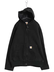 【お得なクーポン配布中!】 US企画 カーハート アクティブ ジャケット メンズ L / ワーク ダック パーカー 中綿 キルティング ライナー フルジップ ブルゾン ブラック
