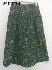 ◇ KBF ケービーエフ URBAN RESEARCH 総柄 プリント ワイド パンツ サイズ36 ネイビー グリーン レディース  【1109070005270】