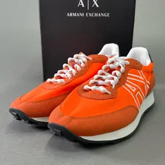2e18 《美品》定価￥23.210 ARMANI EXCHANGE アルマーニエクスチェンジ AIX AXロゴ 軽量 ローカットスニーカー 25.5cm オレンジ シューズ 箱付きのサムネイル