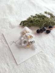 クリスマスツリー ブローチ ビーズブローチ 大人のクリスマスアクセサリー☆ﾐ