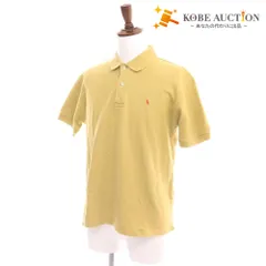 ■ ポロラルフローレン ポロシャツ 半袖 トップス 刺繍ロゴ ワンポイント メンズ M ライトイエロー系
