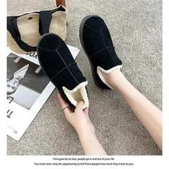 ムートンブーツ レディース スノーブーツ スリッポン 裏ボア 裏起毛 ローカット シューズ 歩きやすい 履きやすい カジュアル 厚手 秋冬 通勤 定番 ccmvx0914p036