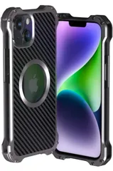 ★iPhone 14 Pro ケース アラミド繊維 ケース 耐衝撃 カバー 頑丈金属 かっこいい アルミバンパー アイフォン 14ProMagSafeワイヤレス充電対応 メンズ アウトドア 落下防止 強力保護 高級スマホケース(iPhone14Pro)