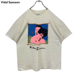 XL 80s～90s vintage Vidal Sassoon Print T-shirt Tee USA製 ヴィダル