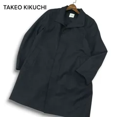 TAKEO KIKUCHI タケオキクチ 秋冬★ 中綿ライナー チェック スタンドカラー コート Sz.2 メンズ 紺 ネイビー