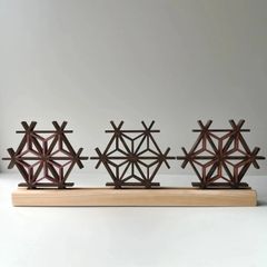 コースター　3個セット　インテリア　組子　　パープルハート　ウエンジ　ブビンガ
