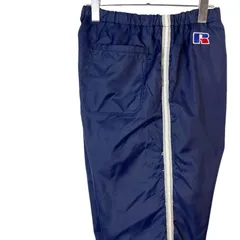 80sUSA製ラッセルアスレチックRussell Athleticナイロントラックパンツサイドラインウィンドブレーカージャージ裏地付きロゴ刺繍ワッペンワンポイント紺ネイビー白ホワイトvintageヴィンテージ50123のサムネイル