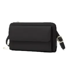 ☆ ブラック ☆ スマホウォレットポーチ 3way ショルダー gpouch40802 バック レディース 斜めがけ スマホポーチ 3way 財布 ウォレット ミニバック スマホショルダーバッグ スマホポシェット スマホ ショルダー ショルダーバッグ