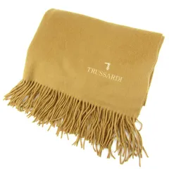 トラサルディ ストール ひざ掛け 無地 ロゴ ブランド レディース キャメル TRUSSARDI 【中古】