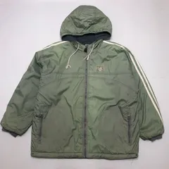 adidas 90's アディダス リバーシブルナイロンフリース ジャケット 中国製 90年代 メンズXL グリーン/ブラック