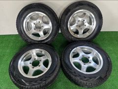 【管理番号 247-71】バリ溝 タイヤ 23年製 ジムニー 社外アルミ16×5.5J+20 PCD139.7-5H 175/80R16 ヨコハマ アイスガード
