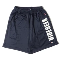 HideandSeek ハイドアンドシーク パンツ サイズ:L Champion コラボ アップリケロゴ メッシュジャージ ショーツ ネイビー ショートパンツ ズボン ボトムス シンプル カジュアル ワンポイントのサムネイル