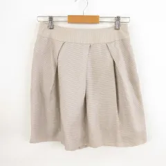 アンタイトル UNTITLED スカート フレア ミニ ボーダー ピンクベージュ 2 *T672