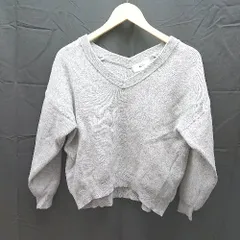 ◇ AZUL BY MOUSSY Vネック シンプル ソリット 長袖 スウェット ニット セーター Sサイズ ライトグレー レディース E  【1303160014450】