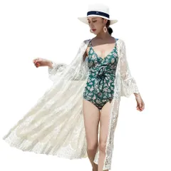 ☆ ホワイト ☆ レディース カーディガン ロング レース カーディガン ロング レディース ロングカーディガン 羽織り 羽織 透け感 シースルー ロング丈 レース シアー 七分袖 薄手 薄い ふんわり 体型カバー ゆったり 花柄 刺? おしゃれ オシャレ