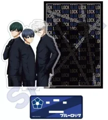 【中古】アクリルスタンド・アクリルパネル 潔世一＆凪誠士郎＆糸師凛 背景付きアクリルスタンド スペシャルイラスト ver. E 「ブルーロック」