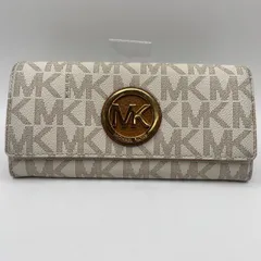 MICHAEL KORS マイケルコース 長財布　ホワイト　MKロゴ　モノグラム　（ME76-1901)