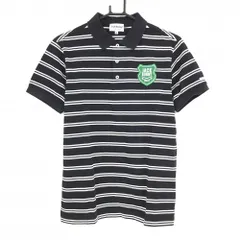 ★値下げ★ジャックバニー 半袖ポロシャツ ダークネイビー×白 ボーダー メンズ 4(M) ゴルフウェア Jack Bunny