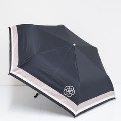 折りたたみ日傘 CLATHAS クレイサス USED品 晴雨兼用 ボーダー 遮光 遮熱 カメリア ブラック 55cm FA9114
